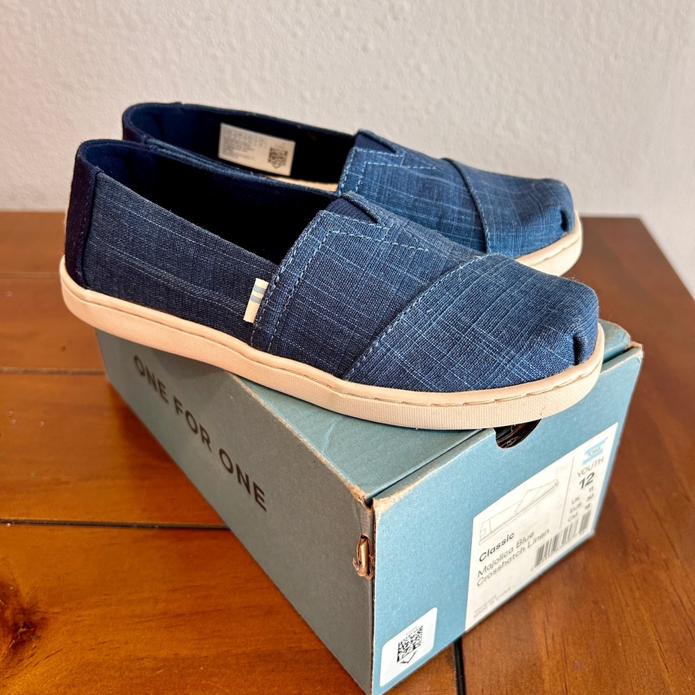 TOMS Kids Denim Blue Slip-On Loafers